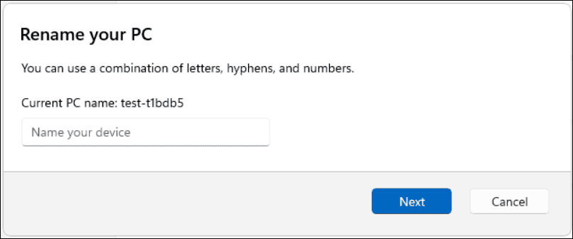 Changes to Settings app Rename your PC Changes to Settings app Rename your PC