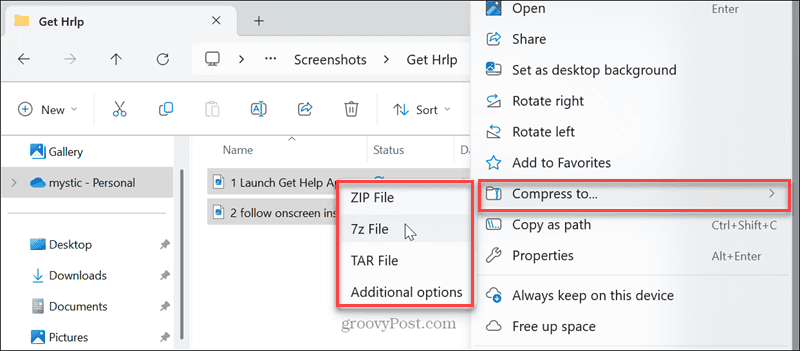 Create 7z or TAR Archive File Explorer Create 7z or TAR Archive File Explorer