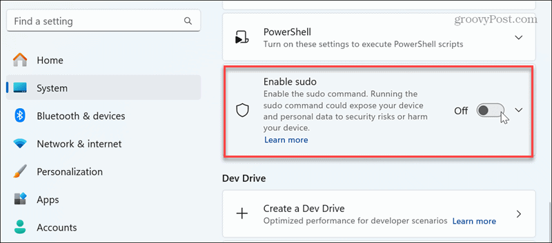 Enable sudo for developers windows 11 24H2 Enable sudo for developers windows 11 24H2